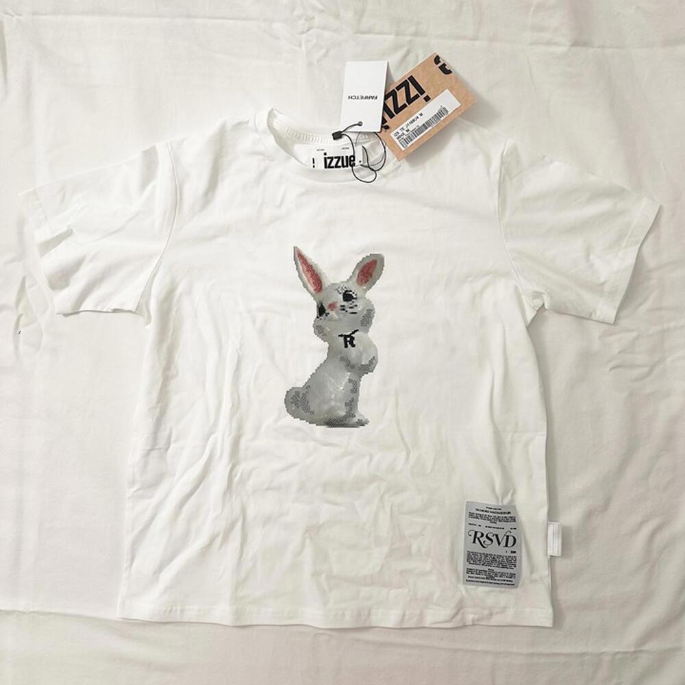 izzue bunny print cotton t-shirt white size M